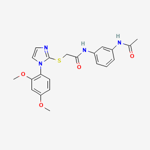 N-(3-acetamidophenyl)-2-((1-(2,4-dimethoxyphenyl)-1H-imidazol-2-yl)thio)acetamide