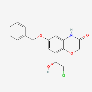 B3291083 (R)-6-(Benzyloxy)-8-(2-chloro-1-hydroxyethyl)-2H-benzo[b][1,4]oxazin-3(4H)-one CAS No. 869478-11-5