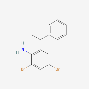 B3291091 2,4-Dibromo-6-(1-phenylethyl)aniline CAS No. 869497-59-6