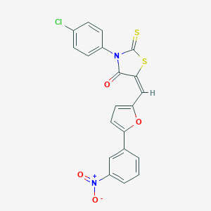 molecular formula C20H11ClN2O4S2 B329116 3-(4-Chlorophenyl)-5-[(5-{3-nitrophenyl}-2-furyl)methylene]-2-thioxo-1,3-thiazolidin-4-one 