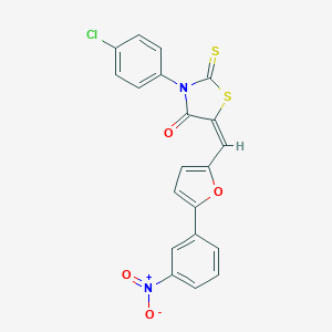 3-(4-Chlorophenyl)-5-[(5-{3-nitrophenyl}-2-furyl)methylene]-2-thioxo-1,3-thiazolidin-4-one