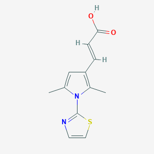 molecular formula C12H12N2O2S B3291211 (2E)-3-[2,5-dimethyl-1-(1,3-thiazol-2-yl)-1H-pyrrol-3-yl]prop-2-enoic acid CAS No. 870692-52-7