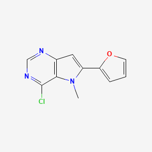 molecular formula C11H8ClN3O B3291230 4-Chloro-6-(furan-2-yl)-5-methyl-5H-pyrrolo[3,2-d]pyrimidine CAS No. 871025-17-1