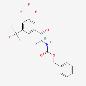 molecular formula C19H15F6NO3 B3291326 Benzyl [2-(3,5-bis(trifluoromethyl)phenyl)-1-methyl-2-oxo-ethyl]carbamate CAS No. 871917-79-2
