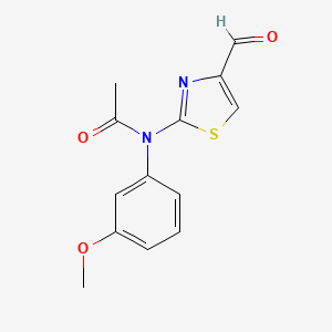 molecular formula C13H12N2O3S B3291333 N-(4-formyl-1,3-thiazol-2-yl)-N-(3-methoxyphenyl)acetamide CAS No. 872108-10-6