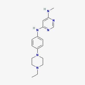 molecular formula C17H24N6 B3291392 N4-(4-(4-乙基哌嗪-1-基)苯基)-N6-甲基嘧啶-4,6-二胺 CAS No. 872511-35-8