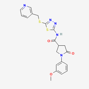 1-(3-methoxyphenyl)-5-oxo-N-(5-((pyridin-3-ylmethyl)thio)-1,3,4-thiadiazol-2-yl)pyrrolidine-3-carboxamide