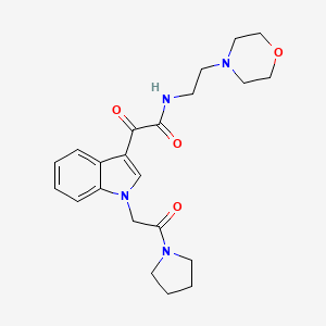 molecular formula C22H28N4O4 B3291470 N-(2-morpholinoethyl)-2-oxo-2-(1-(2-oxo-2-(pyrrolidin-1-yl)ethyl)-1H-indol-3-yl)acetamide CAS No. 872848-97-0