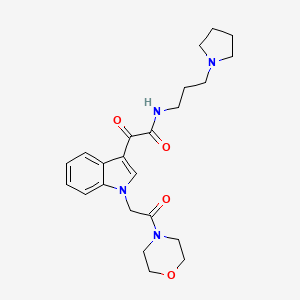 molecular formula C23H30N4O4 B3291499 2-(1-(2-morpholino-2-oxoethyl)-1H-indol-3-yl)-2-oxo-N-(3-(pyrrolidin-1-yl)propyl)acetamide CAS No. 872857-79-9