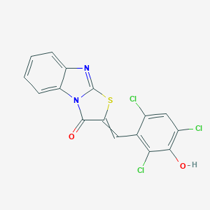 molecular formula C16H7Cl3N2O2S B329150 2-(2,4,6-trichloro-3-hydroxybenzylidene)[1,3]thiazolo[3,2-a]benzimidazol-3(2H)-one 