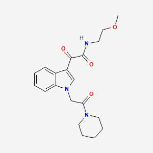 molecular formula C20H25N3O4 B3291505 N-(2-methoxyethyl)-2-oxo-2-[1-(2-oxo-2-piperidin-1-ylethyl)indol-3-yl]acetamide CAS No. 872861-02-4