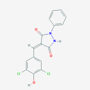 molecular formula C16H10Cl2N2O3 B329151 (4E)-4-(3,5-dichloro-4-hydroxybenzylidene)-1-phenylpyrazolidine-3,5-dione 