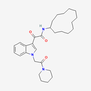 molecular formula C29H41N3O3 B3291512 N-cyclododecyl-2-oxo-2-{1-[2-oxo-2-(piperidin-1-yl)ethyl]-1H-indol-3-yl}acetamide CAS No. 872861-19-3