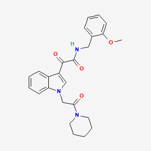N-(2-methoxybenzyl)-2-oxo-2-(1-(2-oxo-2-(piperidin-1-yl)ethyl)-1H-indol-3-yl)acetamide