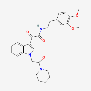 N-(3,4-dimethoxyphenethyl)-2-oxo-2-(1-(2-oxo-2-(piperidin-1-yl)ethyl)-1H-indol-3-yl)acetamide