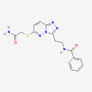 N-[2-[6-(2-amino-2-oxoethyl)sulfanyl-[1,2,4]triazolo[4,3-b]pyridazin-3-yl]ethyl]benzamide