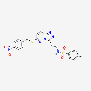 4-methyl-N-(2-(6-((4-nitrobenzyl)thio)-[1,2,4]triazolo[4,3-b]pyridazin-3-yl)ethyl)benzenesulfonamide