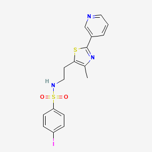 molecular formula C17H16IN3O2S2 B3291572 4-iodo-N-[2-(4-methyl-2-pyridin-3-yl-1,3-thiazol-5-yl)ethyl]benzenesulfonamide CAS No. 873009-95-1