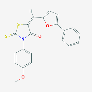 molecular formula C21H15NO3S2 B329158 3-(4-Methoxyphenyl)-5-[(5-phenyl-2-furyl)methylene]-2-thioxo-1,3-thiazolidin-4-one 