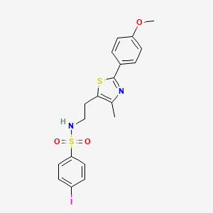 molecular formula C19H19IN2O3S2 B3291587 4-iodo-N-(2-(2-(4-methoxyphenyl)-4-methylthiazol-5-yl)ethyl)benzenesulfonamide CAS No. 873010-09-4