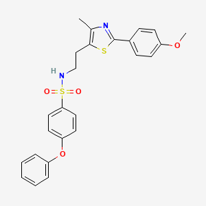 molecular formula C25H24N2O4S2 B3291609 N-(2-(2-(4-methoxyphenyl)-4-methylthiazol-5-yl)ethyl)-4-phenoxybenzenesulfonamide CAS No. 873010-21-0