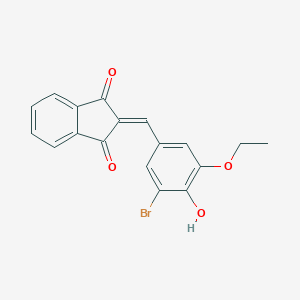 molecular formula C18H13BrO4 B329164 2-(3-bromo-5-ethoxy-4-hydroxybenzylidene)-1H-indene-1,3(2H)-dione 