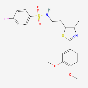 molecular formula C20H21IN2O4S2 B3291675 N-(2-(2-(3,4-dimethoxyphenyl)-4-methylthiazol-5-yl)ethyl)-4-iodobenzenesulfonamide CAS No. 873010-49-2
