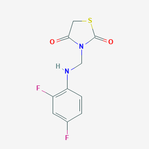 molecular formula C10H8F2N2O2S B329169 3-[(2,4-Difluoroanilino)methyl]-1,3-thiazolidine-2,4-dione 