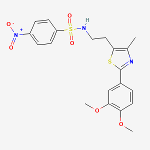 molecular formula C20H21N3O6S2 B3291695 N-(2-(2-(3,4-dimethoxyphenyl)-4-methylthiazol-5-yl)ethyl)-4-nitrobenzenesulfonamide CAS No. 873010-57-2