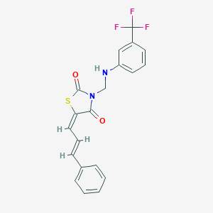 molecular formula C20H15F3N2O2S B329170 5-(3-Phenyl-2-propenylidene)-3-{[3-(trifluoromethyl)anilino]methyl}-1,3-thiazolidine-2,4-dione 