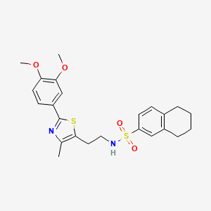 N-{2-[2-(3,4-dimethoxyphenyl)-4-methyl-1,3-thiazol-5-yl]ethyl}-5,6,7,8-tetrahydronaphthalene-2-sulfonamide