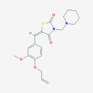 molecular formula C20H24N2O4S B329172 5-[4-(Allyloxy)-3-methoxybenzylidene]-3-(1-piperidinylmethyl)-1,3-thiazolidine-2,4-dione 