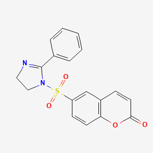 molecular formula C18H14N2O4S B3291813 6-[(2-phenyl-4,5-dihydro-1H-imidazol-1-yl)sulfonyl]-2H-chromen-2-one CAS No. 873579-87-4
