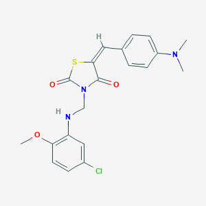 molecular formula C20H20ClN3O3S B329182 3-[(5-Chloro-2-methoxyanilino)methyl]-5-[4-(dimethylamino)benzylidene]-1,3-thiazolidine-2,4-dione 