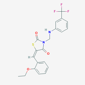 molecular formula C20H17F3N2O3S B329184 5-(2-Ethoxybenzylidene)-3-{[3-(trifluoromethyl)anilino]methyl}-1,3-thiazolidine-2,4-dione 