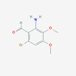 molecular formula C9H10BrNO3 B3291854 2-Amino-6-bromo-3,4-dimethoxybenzaldehyde CAS No. 873973-34-3