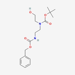 molecular formula C17H26N2O5 B3291873 叔丁基(2-(((苯甲氧基)羰基)氨基)乙基)(2-羟乙基)氨基甲酸酯 CAS No. 874163-00-5