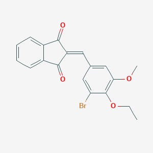 molecular formula C19H15BrO4 B329188 2-(3-bromo-4-ethoxy-5-methoxybenzylidene)-1H-indene-1,3(2H)-dione 