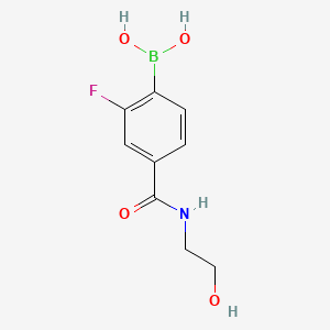 molecular formula C9H11BFNO4 B3291887 Boronic acid, B-[2-fluoro-4-[[(2-hydroxyethyl)amino]carbonyl]phenyl]- CAS No. 874289-38-0