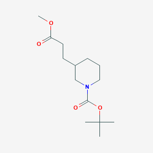 molecular formula C14H25NO4 B3291892 Methyl N-boc-3-piperidinepropionate CAS No. 874365-36-3
