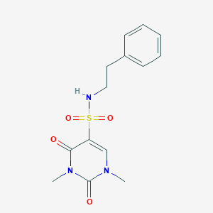 molecular formula C14H17N3O4S B3291961 1,3-dimethyl-2,4-dioxo-N-phenethyl-1,2,3,4-tetrahydropyrimidine-5-sulfonamide CAS No. 874806-69-6
