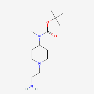 molecular formula C13H27N3O2 B3291966 [1-(2-Amino-ethyl)-piperidin-4-yl]-methyl-carbamic acid tert-butyl ester CAS No. 874831-62-6