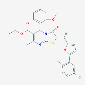 ethyl 2-{[5-(5-chloro-2-methylphenyl)-2-furyl]methylene}-5-(2-methoxyphenyl)-7-methyl-3-oxo-2,3-dihydro-5H-[1,3]thiazolo[3,2-a]pyrimidine-6-carboxylate