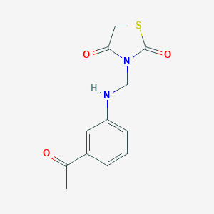 molecular formula C12H12N2O3S B329205 3-[(3-Acetylanilino)methyl]-1,3-thiazolidine-2,4-dione 