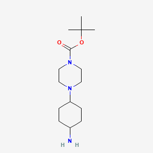 molecular formula C15H29N3O2 B3292111 Tert-butyl 4-(4-aminocyclohexyl)piperazine-1-carboxylate CAS No. 876371-20-9