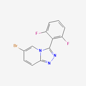 molecular formula C12H6BrF2N3 B3292112 6-Bromo-3-(2,6-difluorophenyl)-[1,2,4]triazolo[4,3-a]pyridine CAS No. 876372-52-0