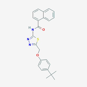 molecular formula C24H23N3O2S B329212 N-{5-[(4-tert-butylphenoxy)methyl]-1,3,4-thiadiazol-2-yl}-1-naphthamide 