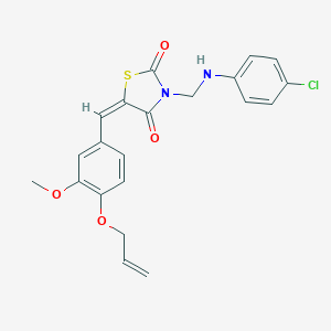 molecular formula C21H19ClN2O4S B329213 5-[4-(Allyloxy)-3-methoxybenzylidene]-3-[(4-chloroanilino)methyl]-1,3-thiazolidine-2,4-dione 