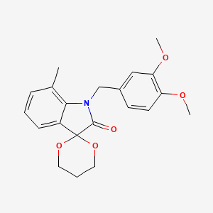 1'-[(3,4-Dimethoxyphenyl)methyl]-7'-methylspiro[1,3-dioxane-2,3'-indole]-2'-one