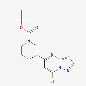 molecular formula C16H21ClN4O2 B3292172 Tert-butyl 3-(7-chloropyrazolo[1,5-a]pyrimidin-5-yl)piperidine-1-carboxylate CAS No. 877173-81-4